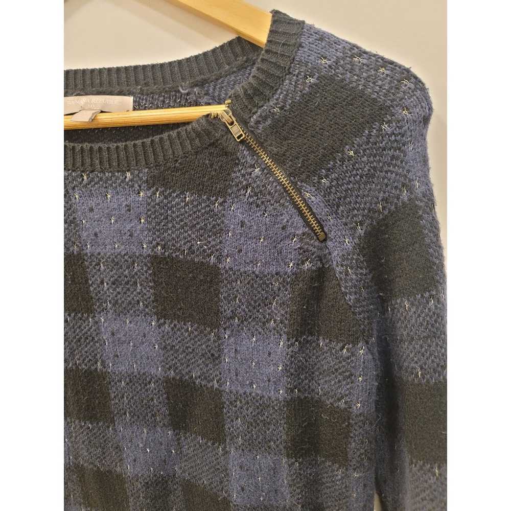 Banana Republic Blue Plaid Sweater with Zipper De… - image 2