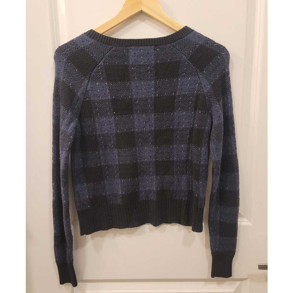 Banana Republic Blue Plaid Sweater with Zipper De… - image 3