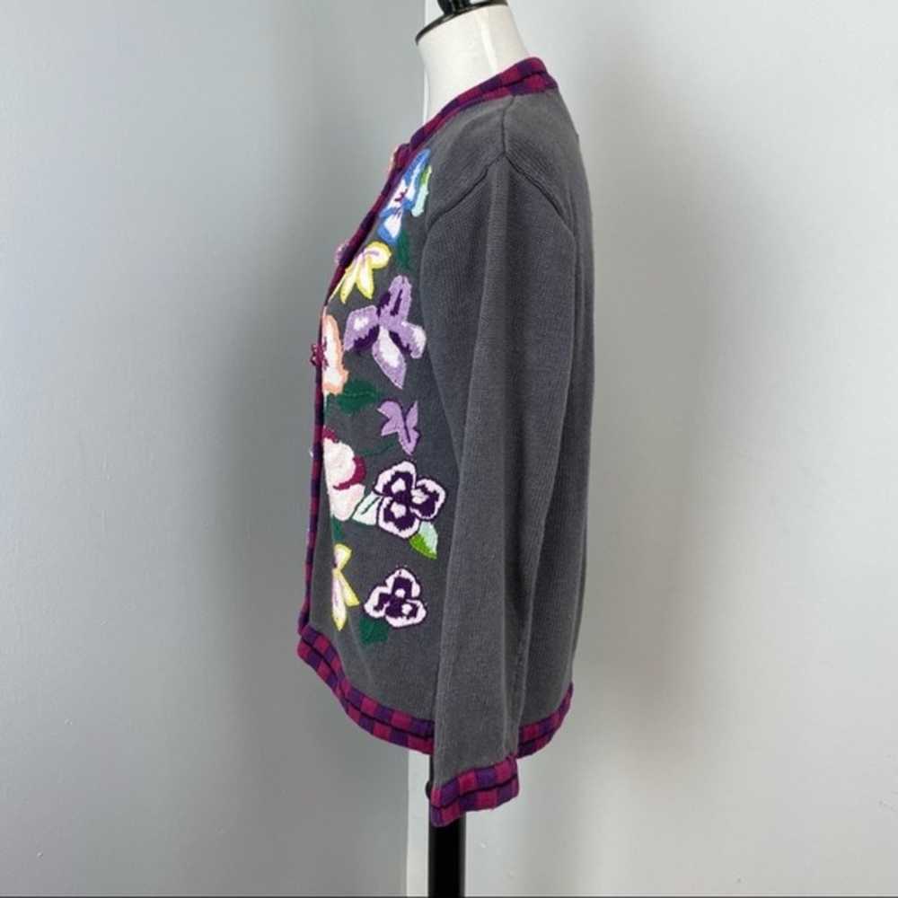 Storybook Knits Beautiful Floral Cardigan Small - image 9