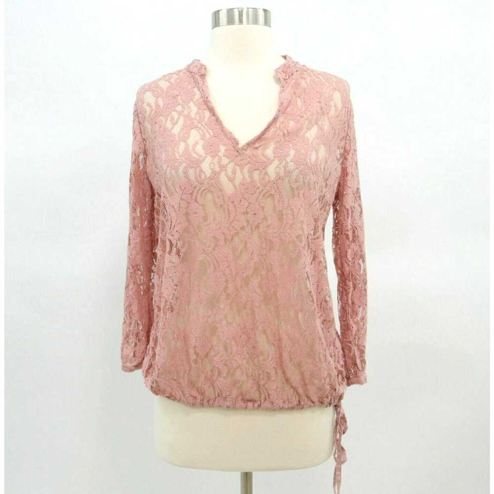 Vintage Calypso St. Barth Blouse Top Lace XS Flor… - image 1