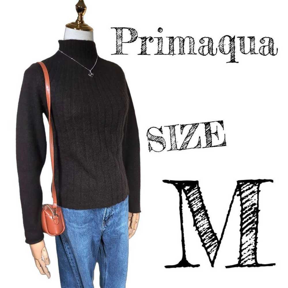 【PRIMAKUA】Knit Long Sleeve High Neck Brown Angora… - image 1