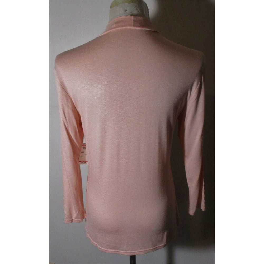 Vintage Women's NO COMMENT Pink 3/4 Sleeve Mock n… - image 5