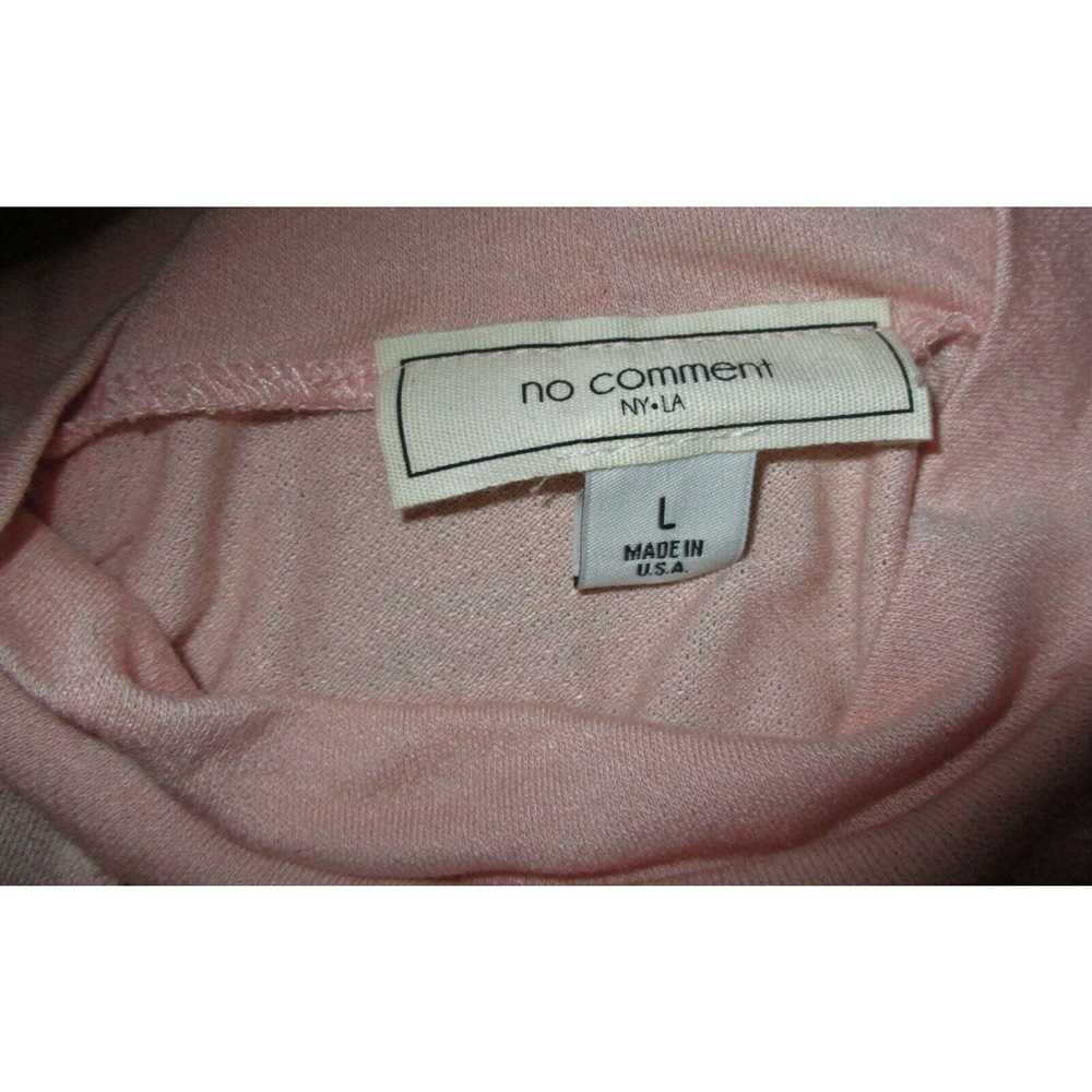 Vintage Women's NO COMMENT Pink 3/4 Sleeve Mock n… - image 6