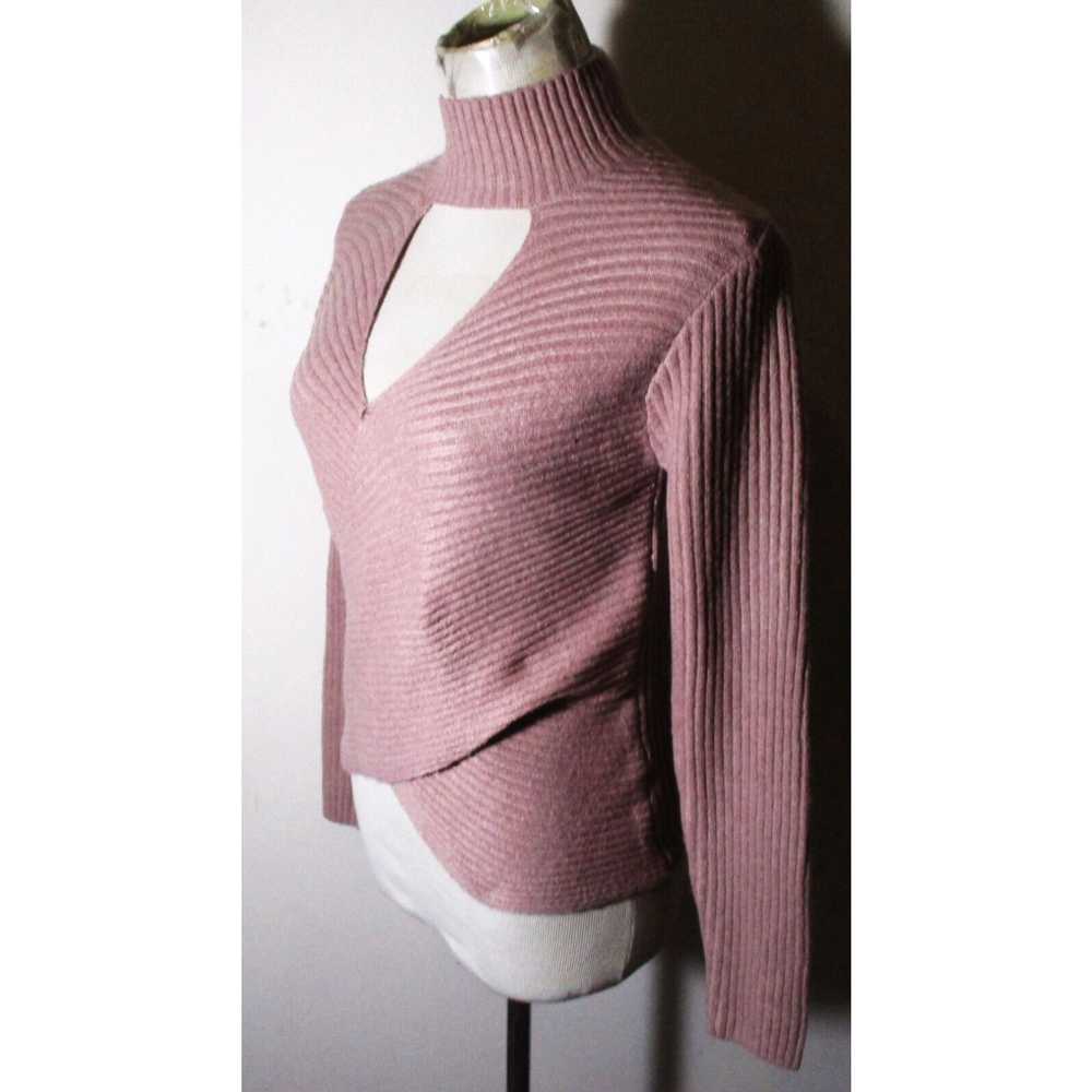 Vintage Women's PINK ROSE Faded Mauve Mock Neck S… - image 4