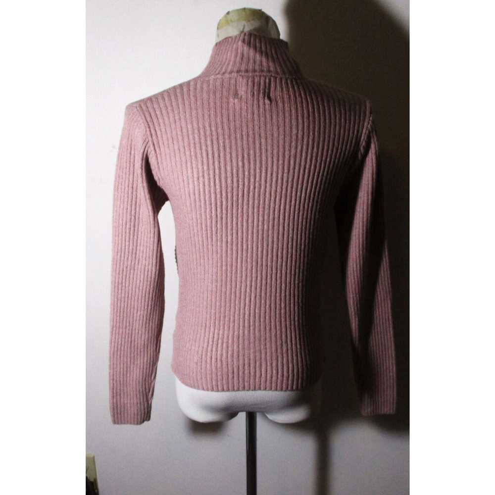 Vintage Women's PINK ROSE Faded Mauve Mock Neck S… - image 5