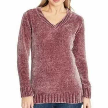 Orvis *Orvis Pink Crushed Velvet Pullover Sweater