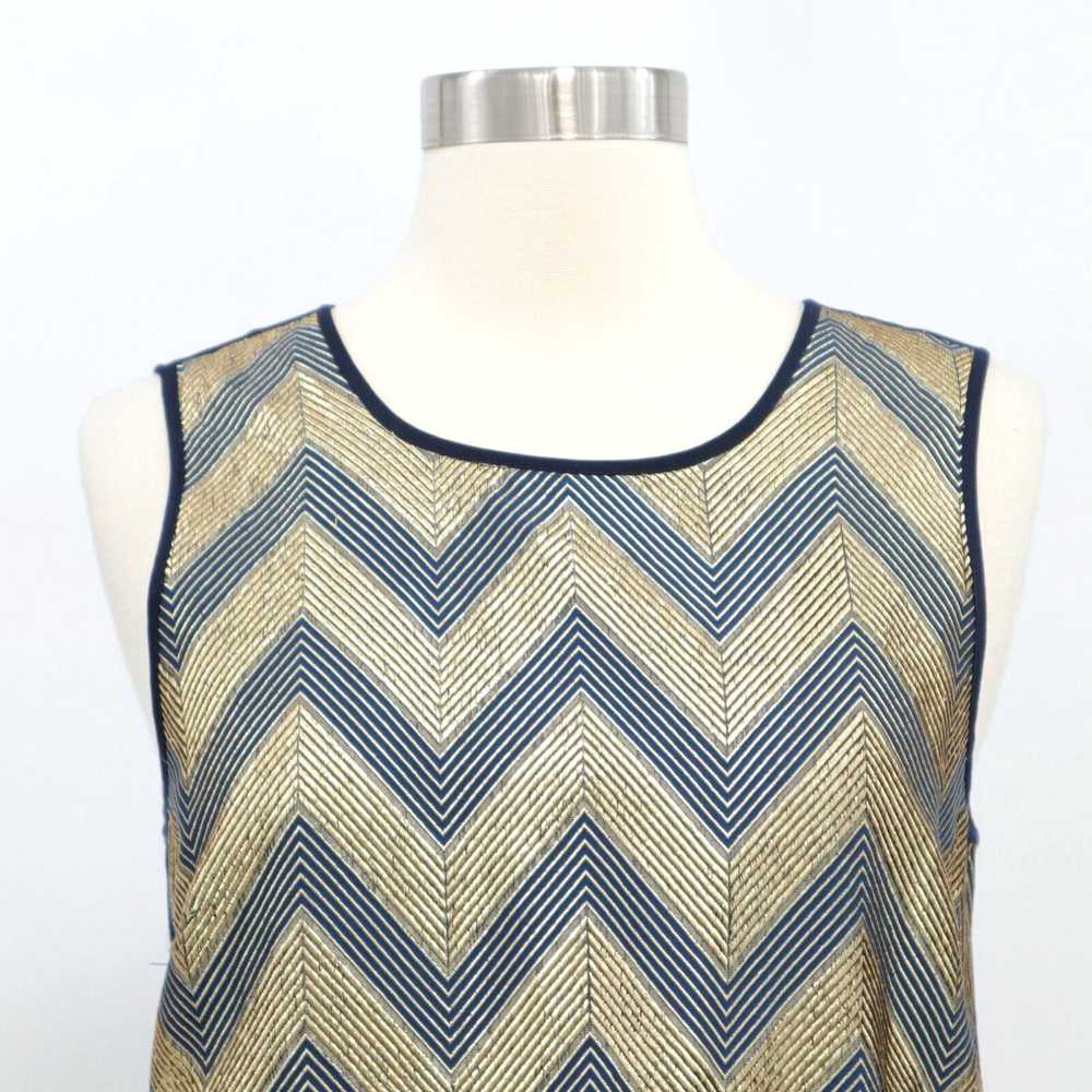 J.Crew J.CREW Top Shell Womens 2 Gilded Chevron M… - image 2