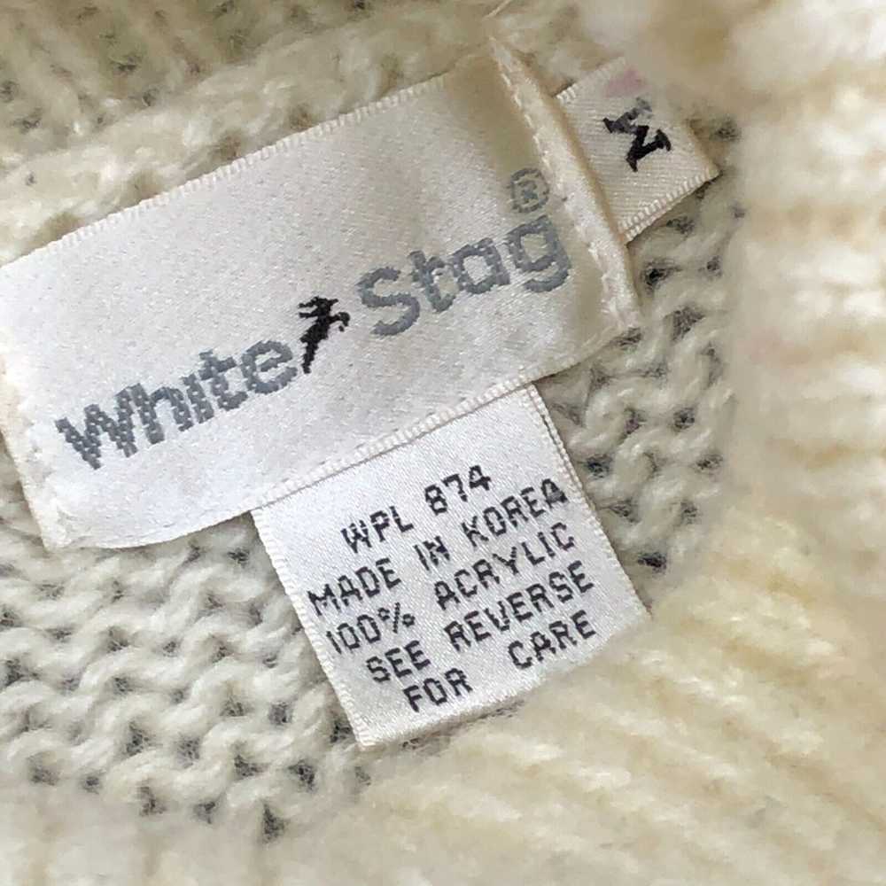 Vintage White Stag Acrylic Knit Womens Sweater si… - image 4