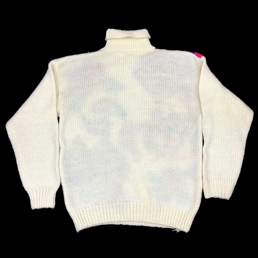 Vintage White Stag Acrylic Knit Womens Sweater si… - image 5