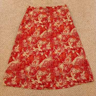 Vintage Sag Harbor Petites Skirt PL Red Floral Lon