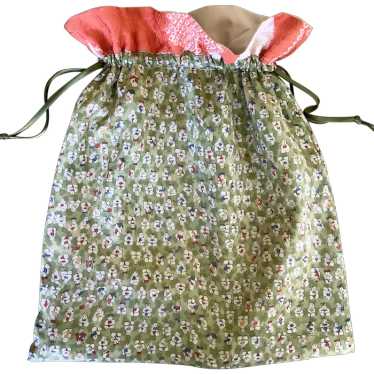 Japanese kinchaku (drawstring bag) - made from vin