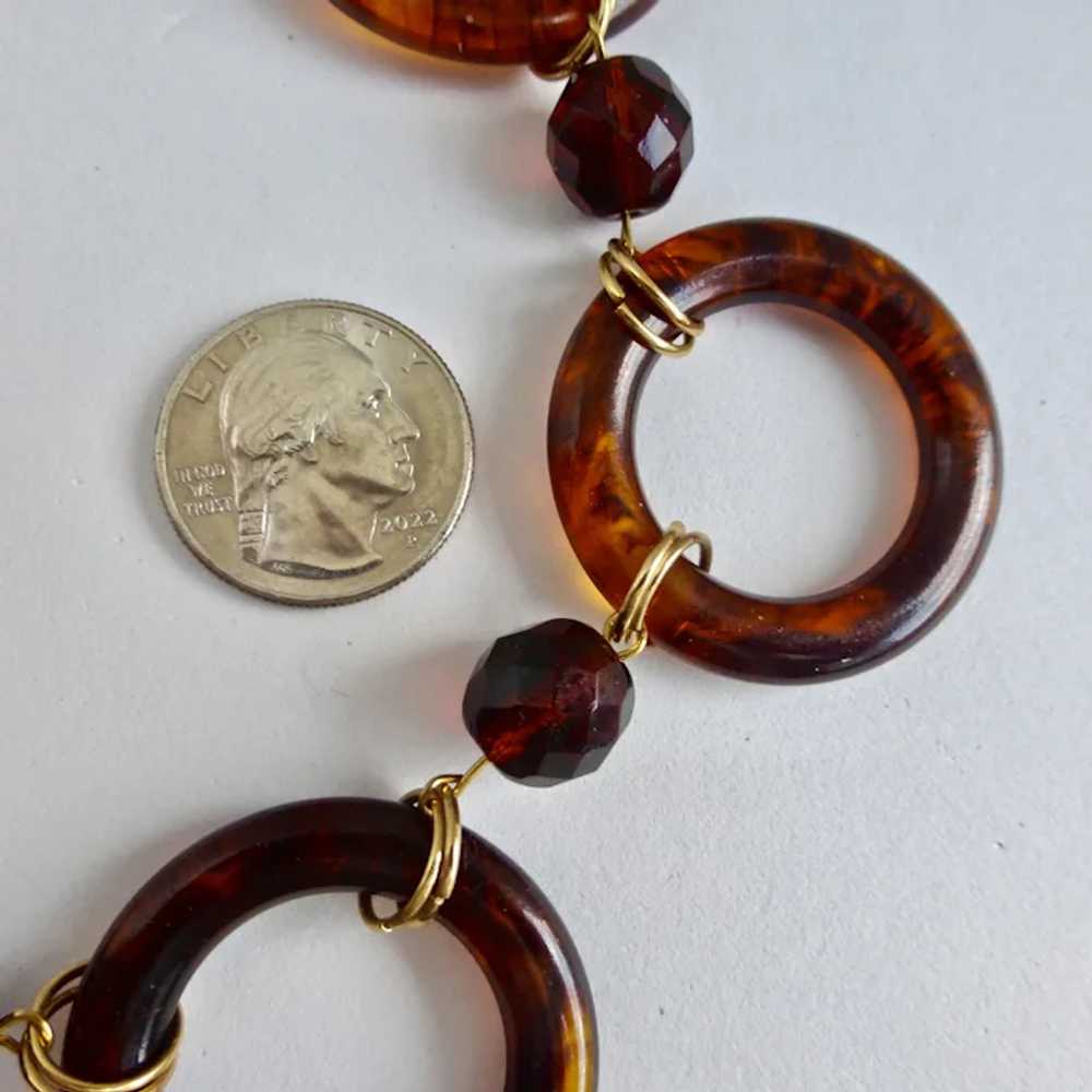 Bold BAKELITE Necklace of Root Beer / Tortoise Co… - image 8