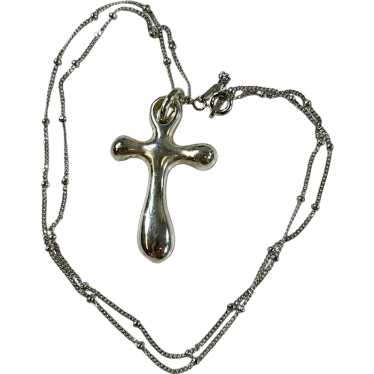 Vintage RLM Sterling Silver Cross Pendant and 18 … - image 1