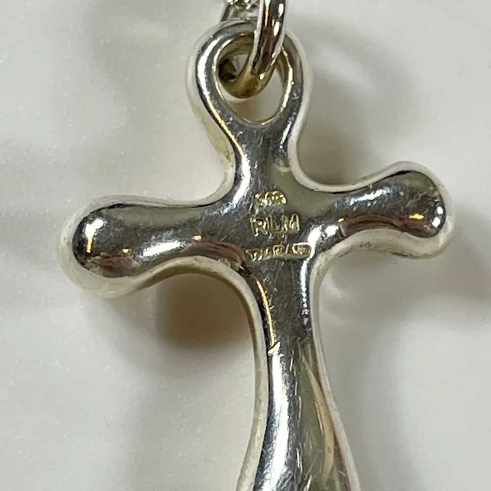 Vintage RLM Sterling Silver Cross Pendant and 18 … - image 7