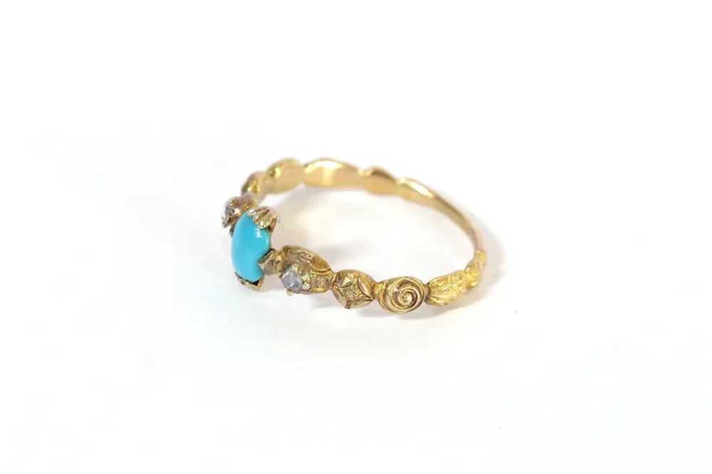 French Georgian ring in 18k gold, antique diamond… - image 2