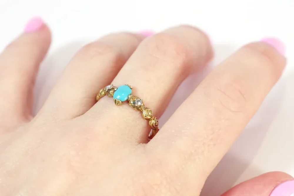 French Georgian ring in 18k gold, antique diamond… - image 7