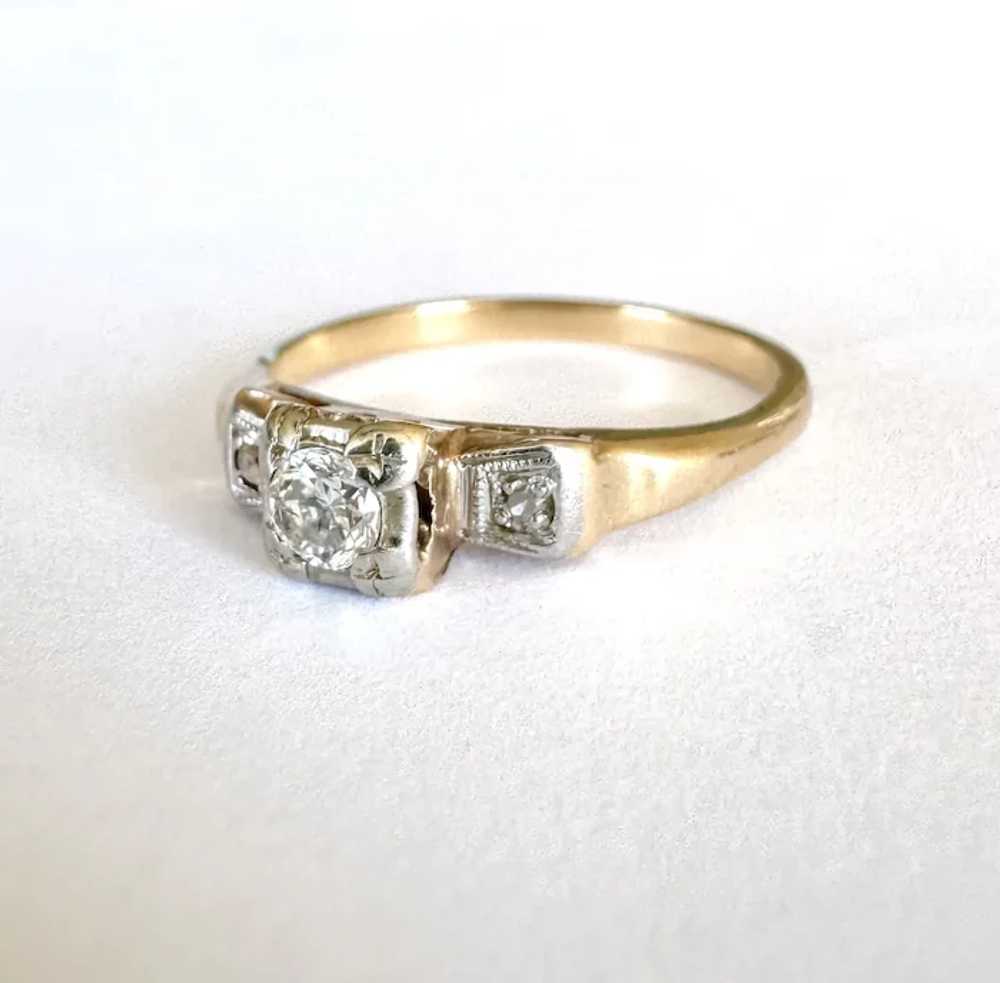 1920s Natural OEC Diamond Solid 14k Two-Tone Whit… - image 2