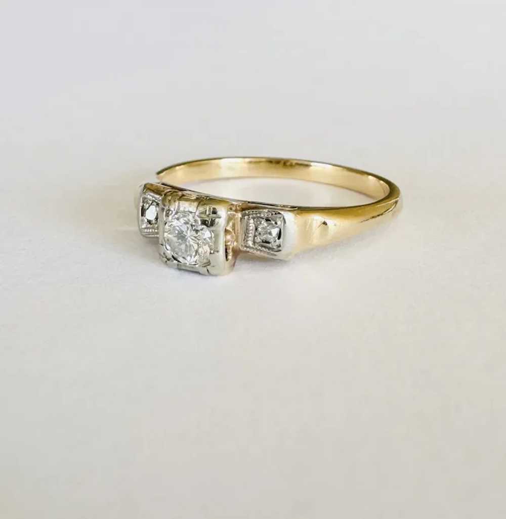 1920s Natural OEC Diamond Solid 14k Two-Tone Whit… - image 3