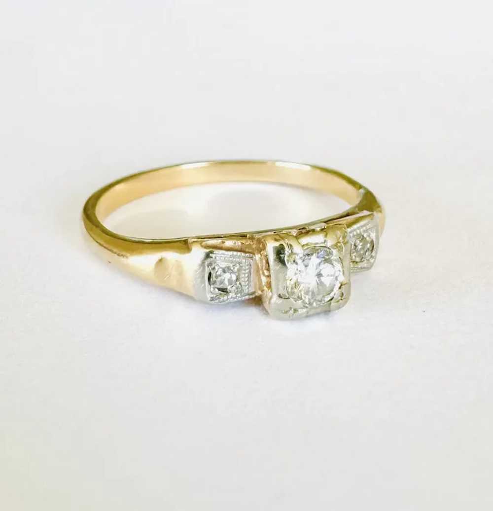 1920s Natural OEC Diamond Solid 14k Two-Tone Whit… - image 4