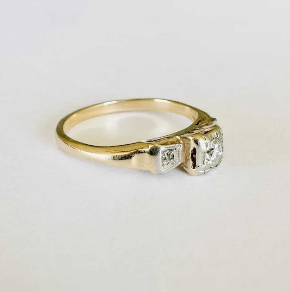 1920s Natural OEC Diamond Solid 14k Two-Tone Whit… - image 5