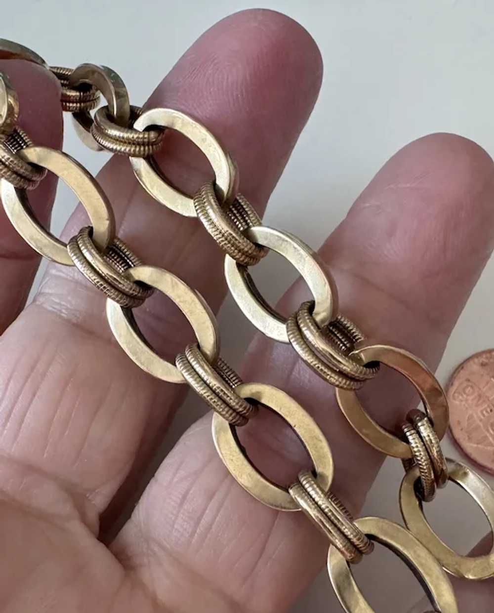 French 18k Gold Link Bracelet - image 2