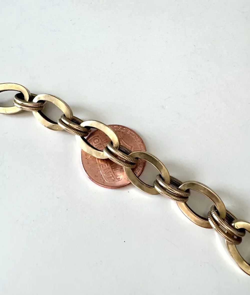 French 18k Gold Link Bracelet - image 4