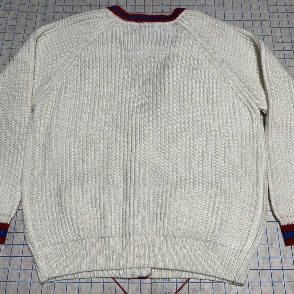 Vintage Cable Knit Acrylic Ivory Cardigan Sweater… - image 9