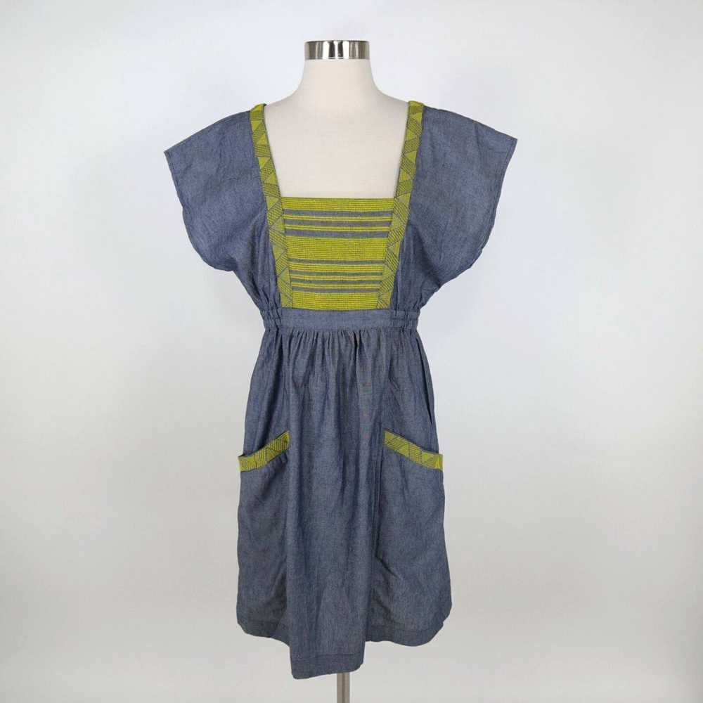 Vintage WHIT NY Tunic Dress M Medium Chambray Blu… - image 1