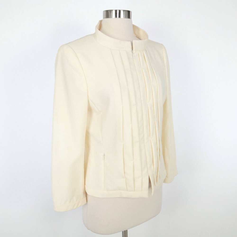 Akris Akris Wool Blazer Jacket 8 Cream Ivory Whit… - image 3