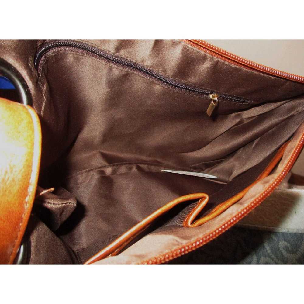 Vintage Women's Brown Faux Leather Zipper Pouch B… - image 4