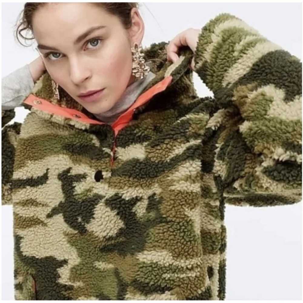 J. Crew Vintage Fleece Camo Snap Collar Sherpa Pu… - image 3