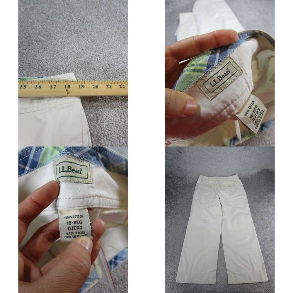 Vintage L.L. Bean Pants Womens 16 Ivory Cotton Tr… - image 8