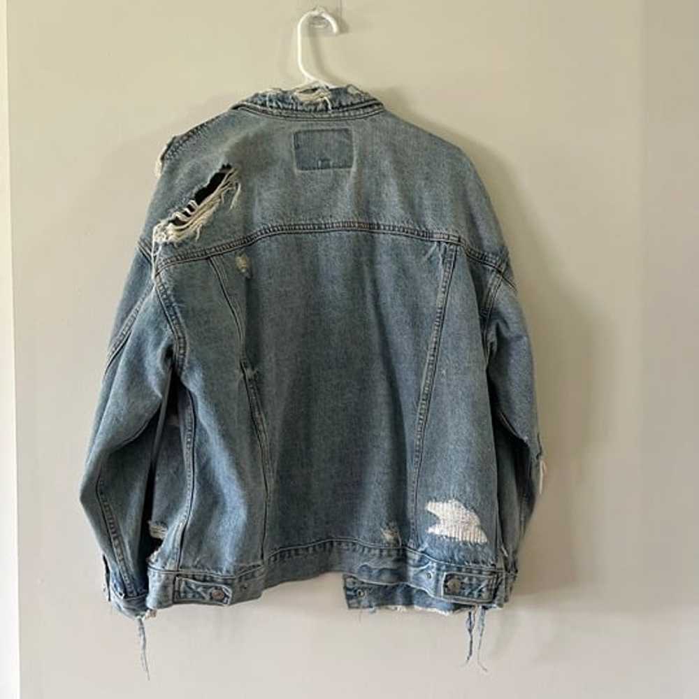 American Eagle Vintage Distressed Denim Jean Jack… - image 2