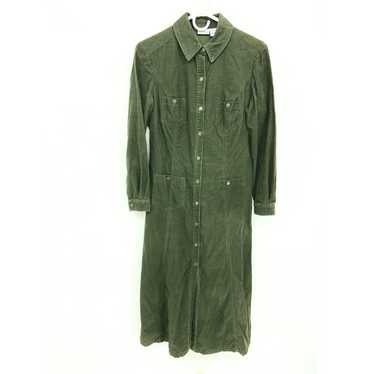 90s Y2K Newport News Jeanology Green Duster Cordu… - image 1