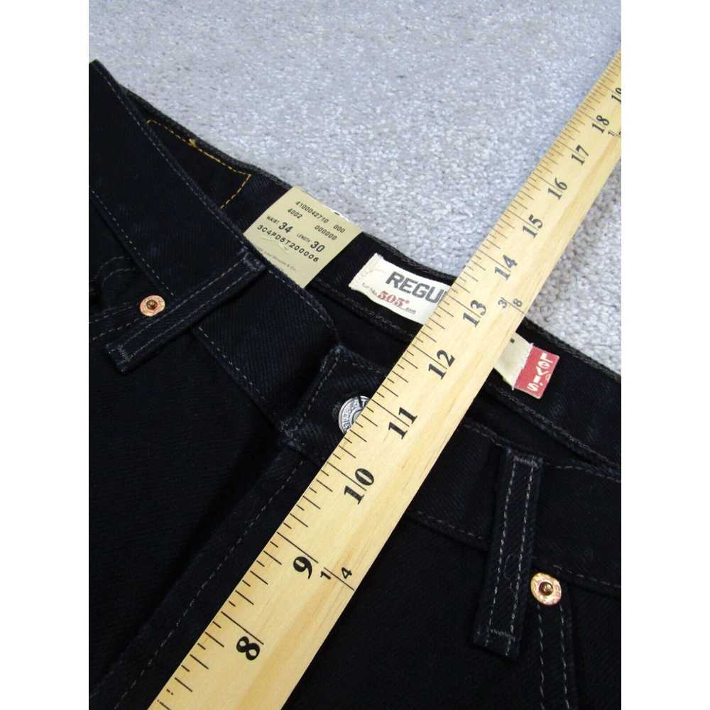 Levi's Levis 505 Jeans Mens 34 Black Denim Regula… - image 6