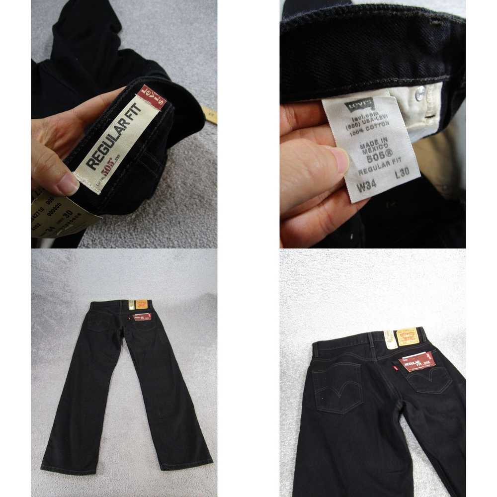 Levi's Levis 505 Jeans Mens 34 Black Denim Regula… - image 8