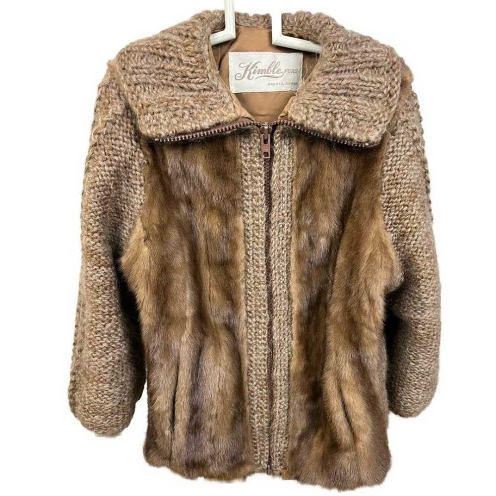 Vintage Women’s Kimble Furs Knit Wool Full Zip Co… - image 1