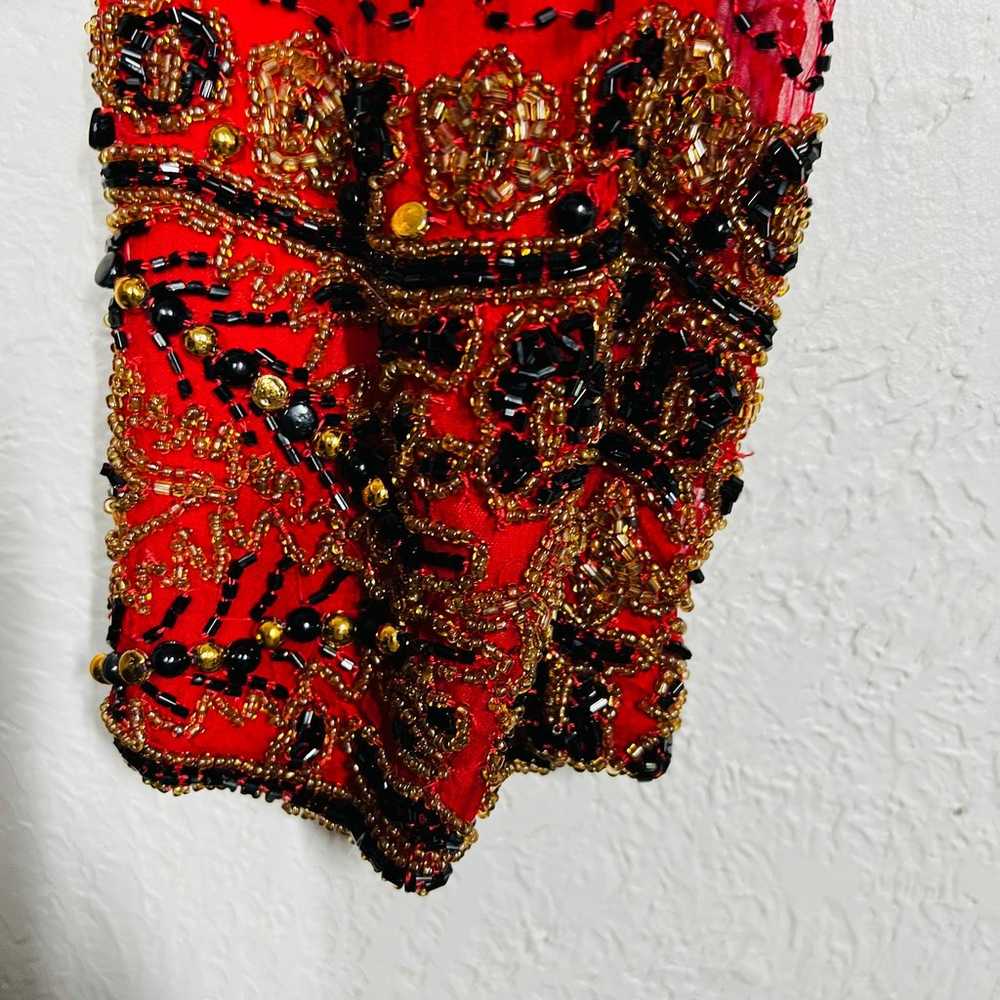 Vintage Lawrence Kazar Silk BEaded Jacket Hook Fr… - image 4