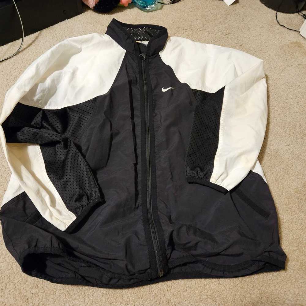 Vintage Rare 90s Nike Windbreaker Jacket Black An… - image 1