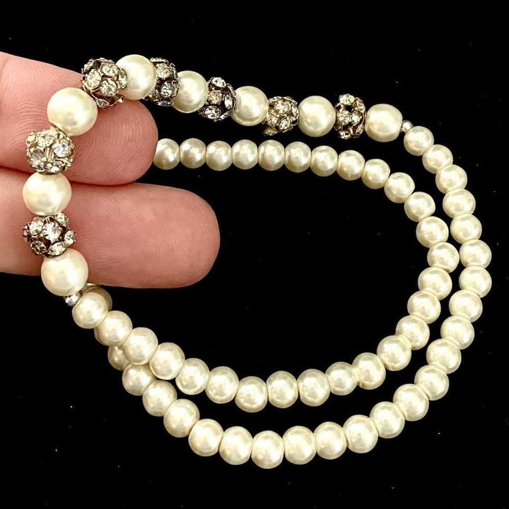 Silver AVW Vintage Napier Ivory Faux Pearl & Crys… - image 2