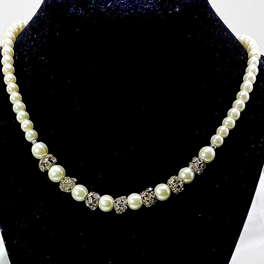 Silver AVW Vintage Napier Ivory Faux Pearl & Crys… - image 6