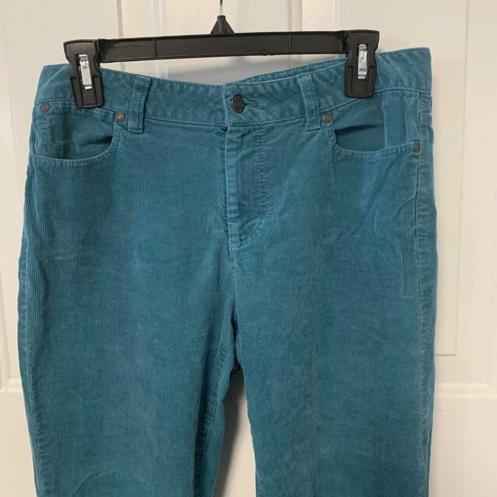 Talbots Boot Cut Curvy Fit Teal Blue Corduroy Pan… - image 3