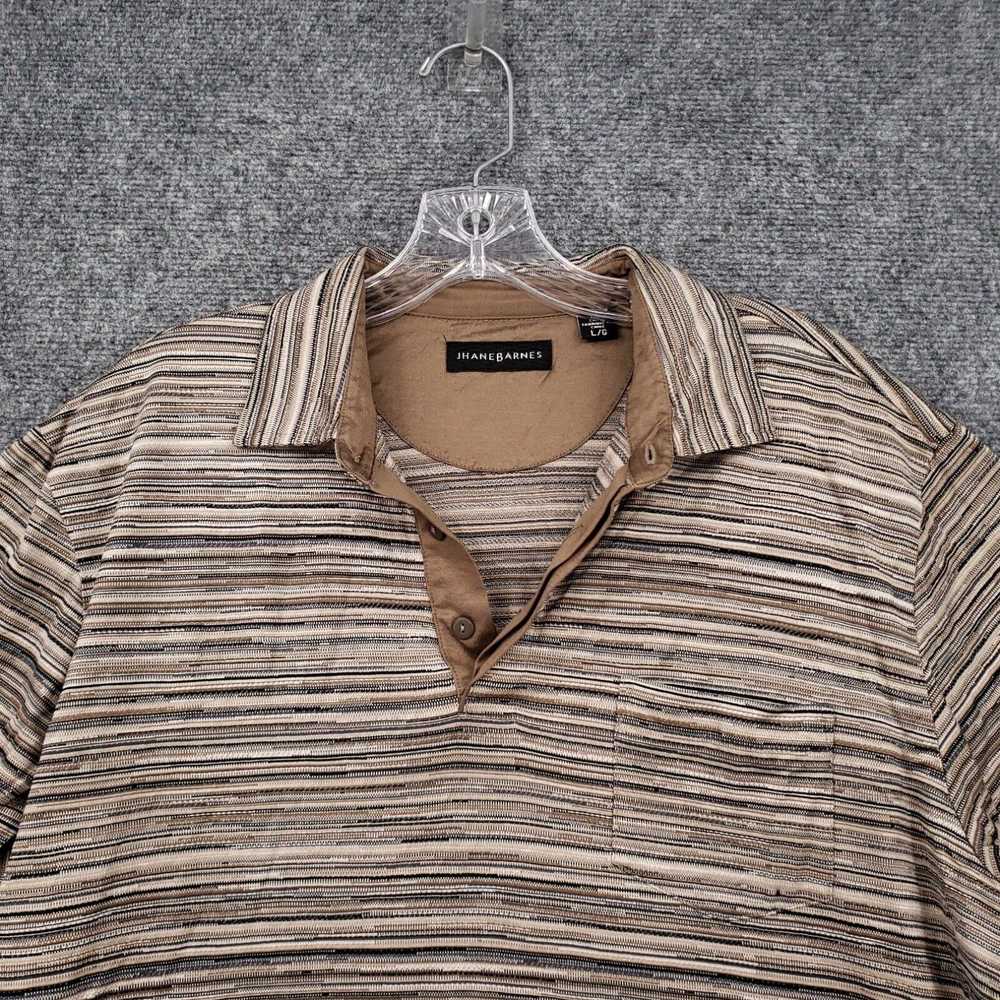 Vintage Jhane Barnes Polo Shirt Men Large Brown S… - image 2