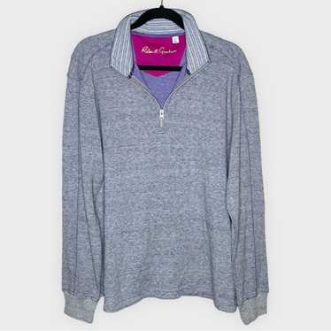 Robert Graham ROBERT GRAHAM 1/4 zip gray knit con… - image 1