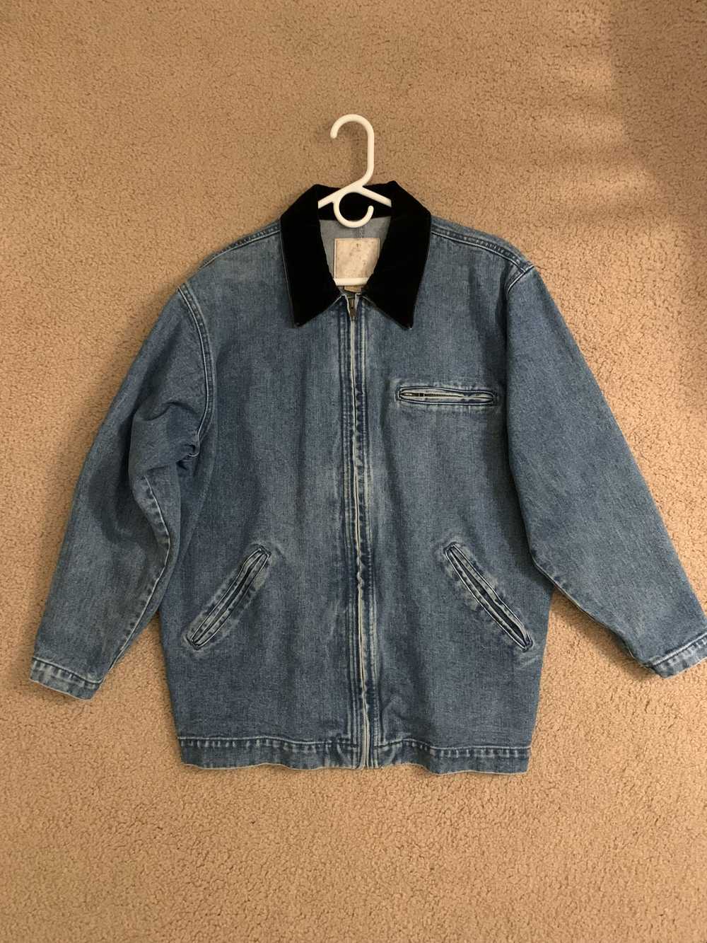 Vintage Zip Denim Jacket - image 1