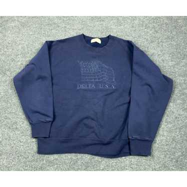 Delta VTG 90s J. America Delta USA Blue Embroidere