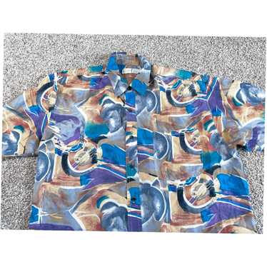 Prince VTG 90s Colorful Abstract Silk Shirt Adult 