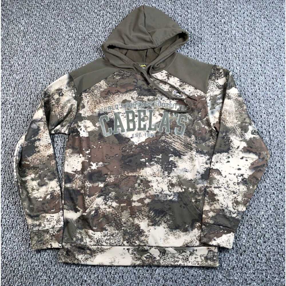 Vintage Cabela's Camouflage Hoodie Sweatshirt Adu… - image 1