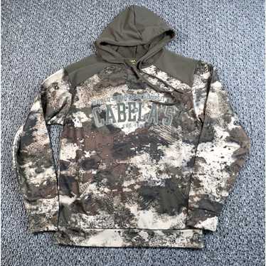 Vintage Cabela's Camouflage Hoodie Sweatshirt Adu… - image 1