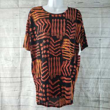 Vintage LuLaRoe Womens Irma Top Sz 2XS Black Oran… - image 1